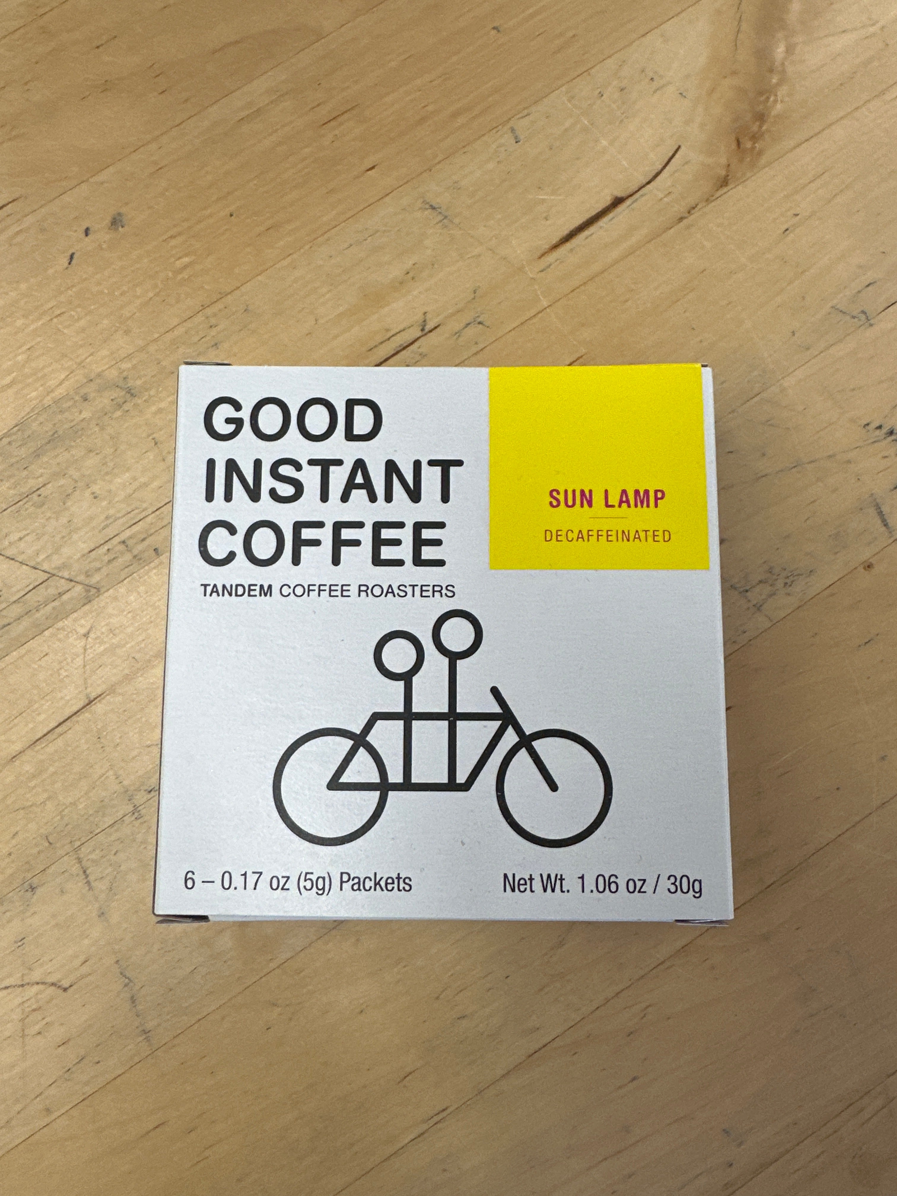 Tandem, Good Instant Coffee, Decaf, Sun Lamp
