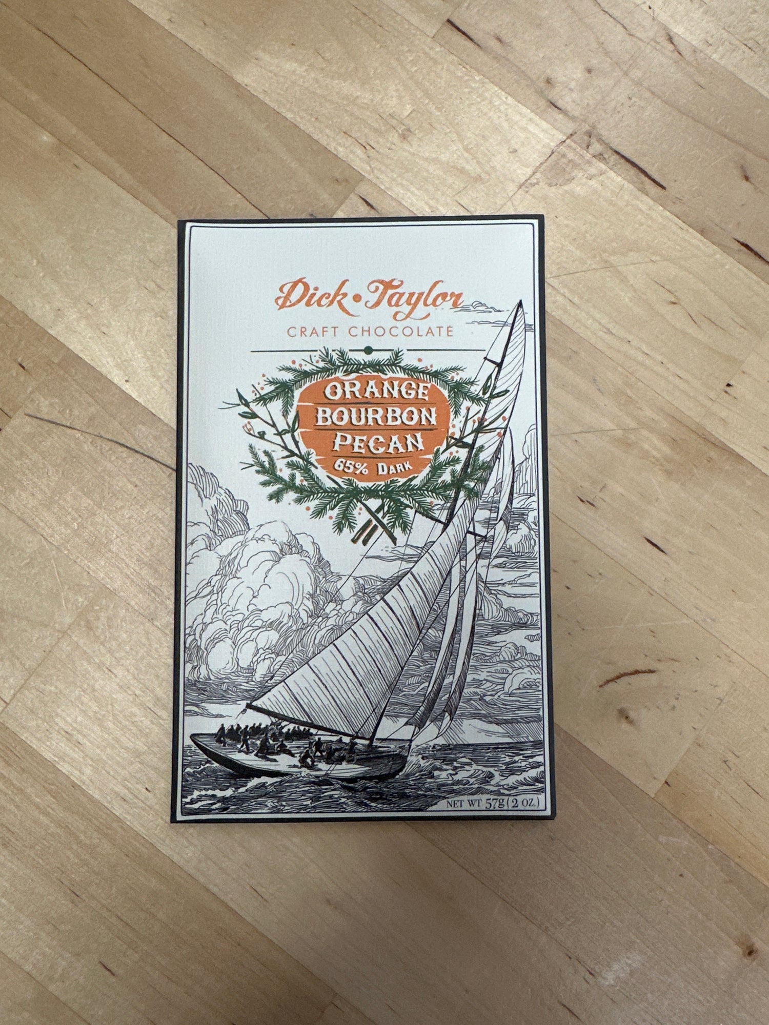 Dick Taylor, Orange Bourbon Pecan Dark Chocolate